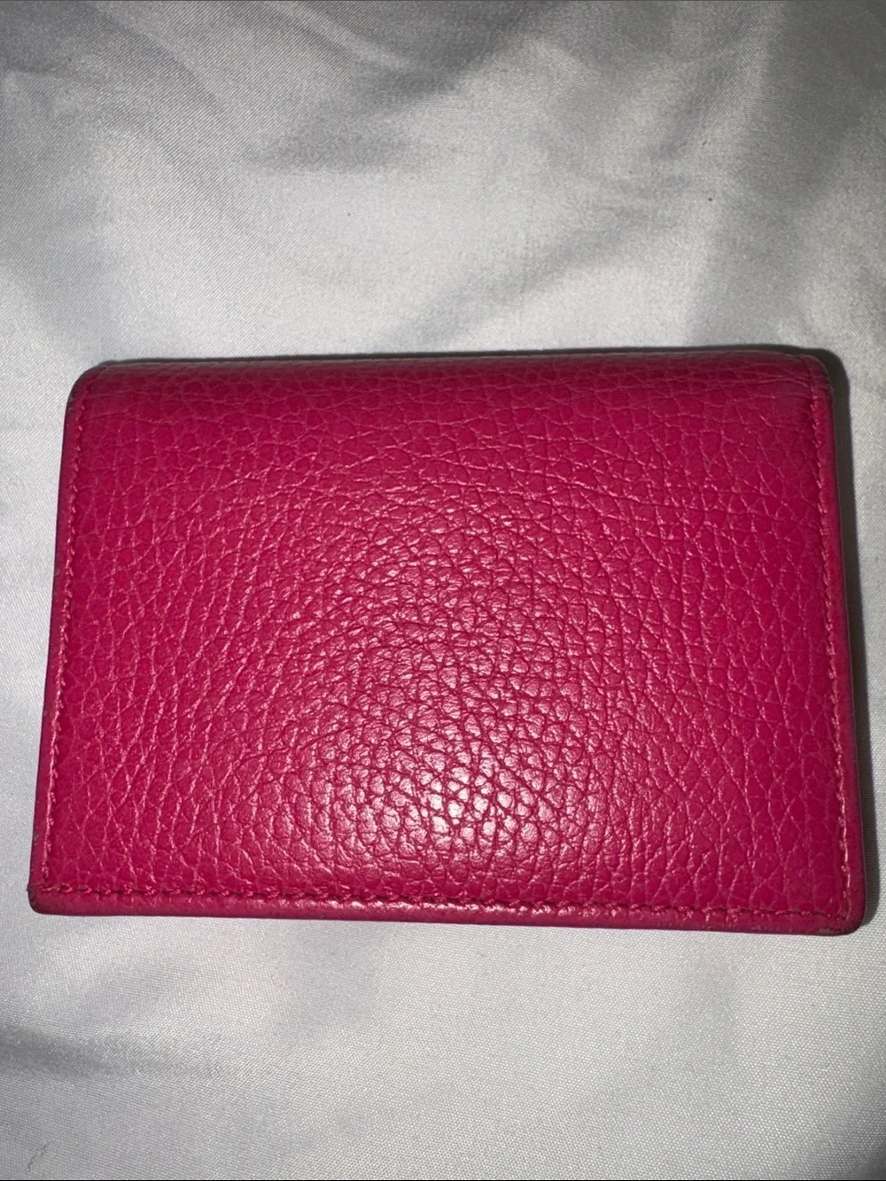 GUCCI Hot Pink Barbie Compact Wallet Pebbled Leather - Picture 2 of 8